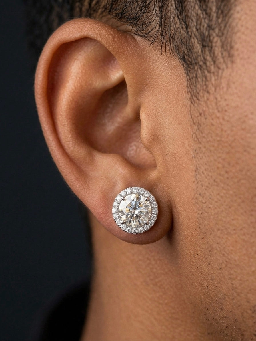 2.5 CT 7MM round Moissanite earrings