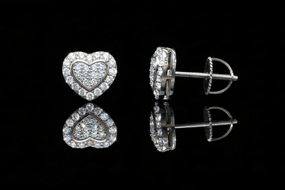 Double Stacked Heart Moissanite Earrings
