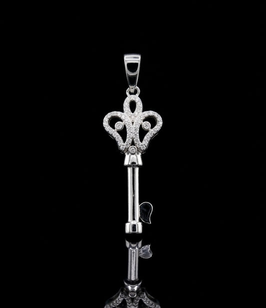 Butterfly Wings Key Moissanite Pendant