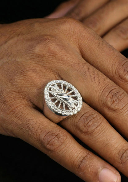Saint Jude Moissanite Ring