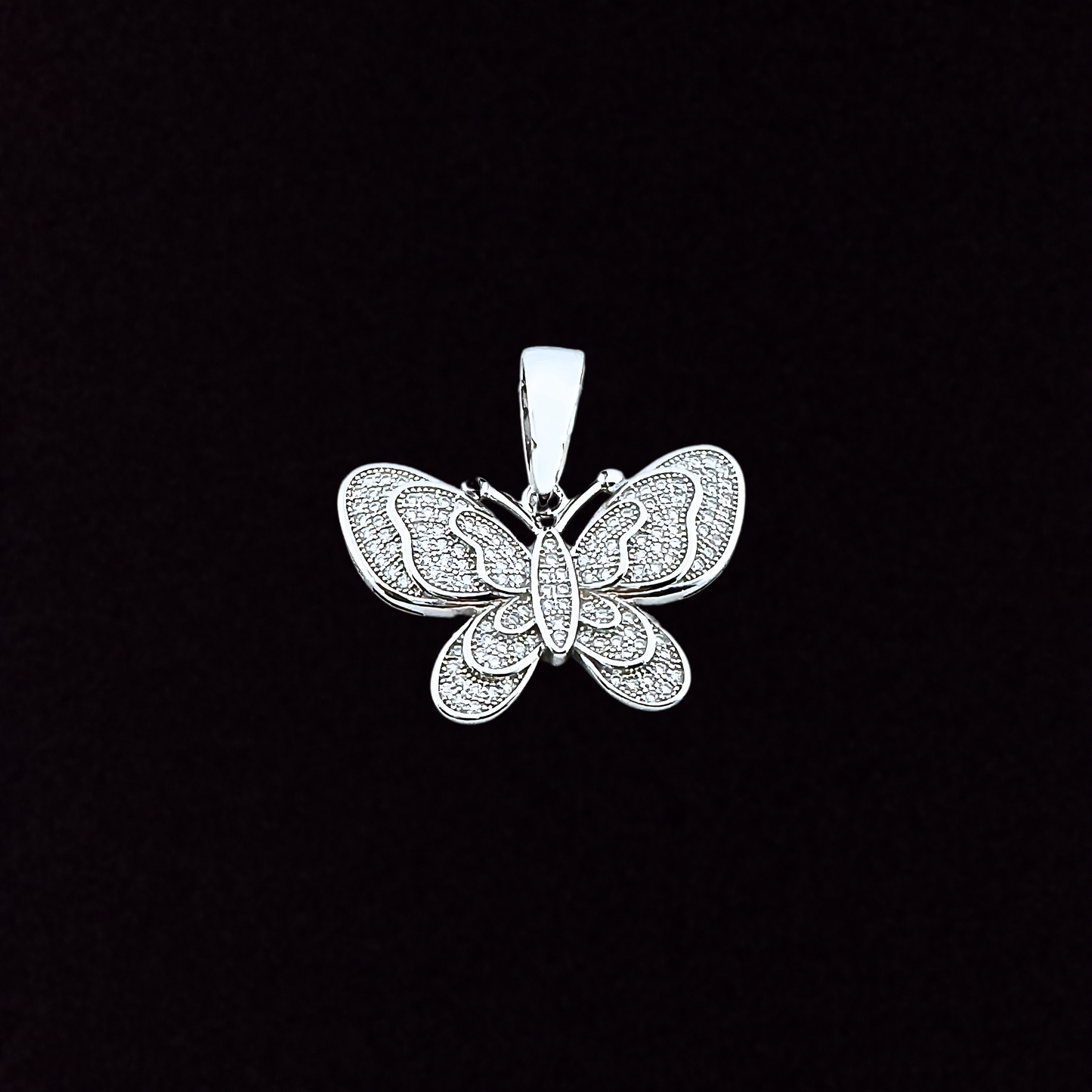 Iced Out Butterfly Moissanite Pendant