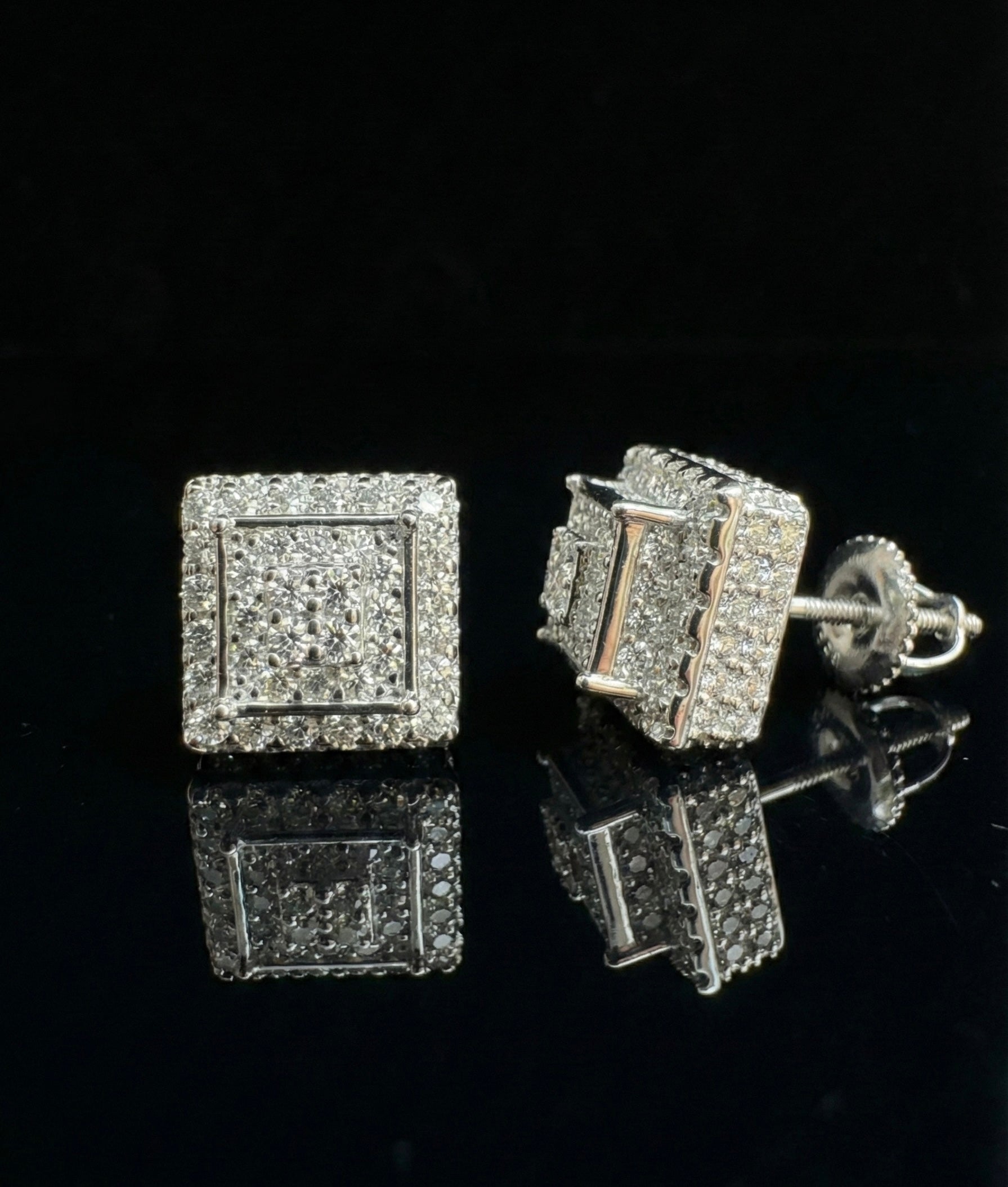 Stacked Iced Out Moissanite Earrings
