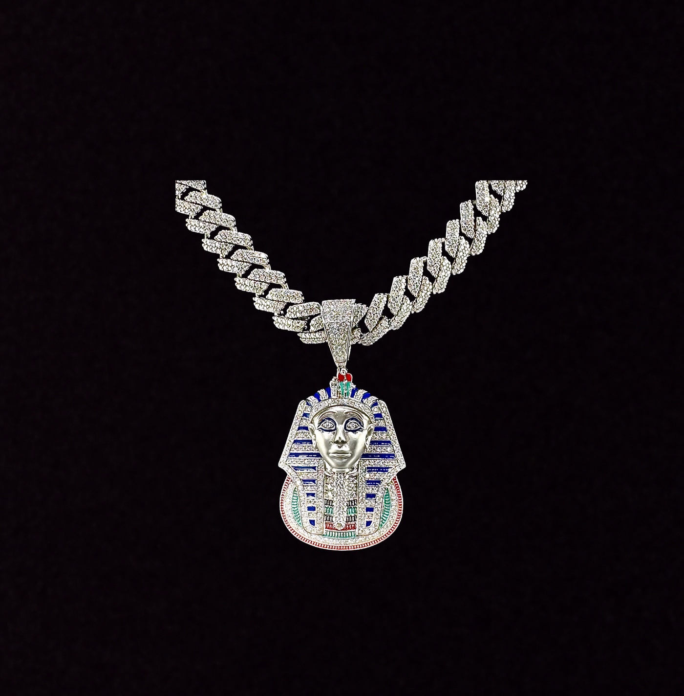 925 Sterling Silver and Moissanite Pharaoh Pendant