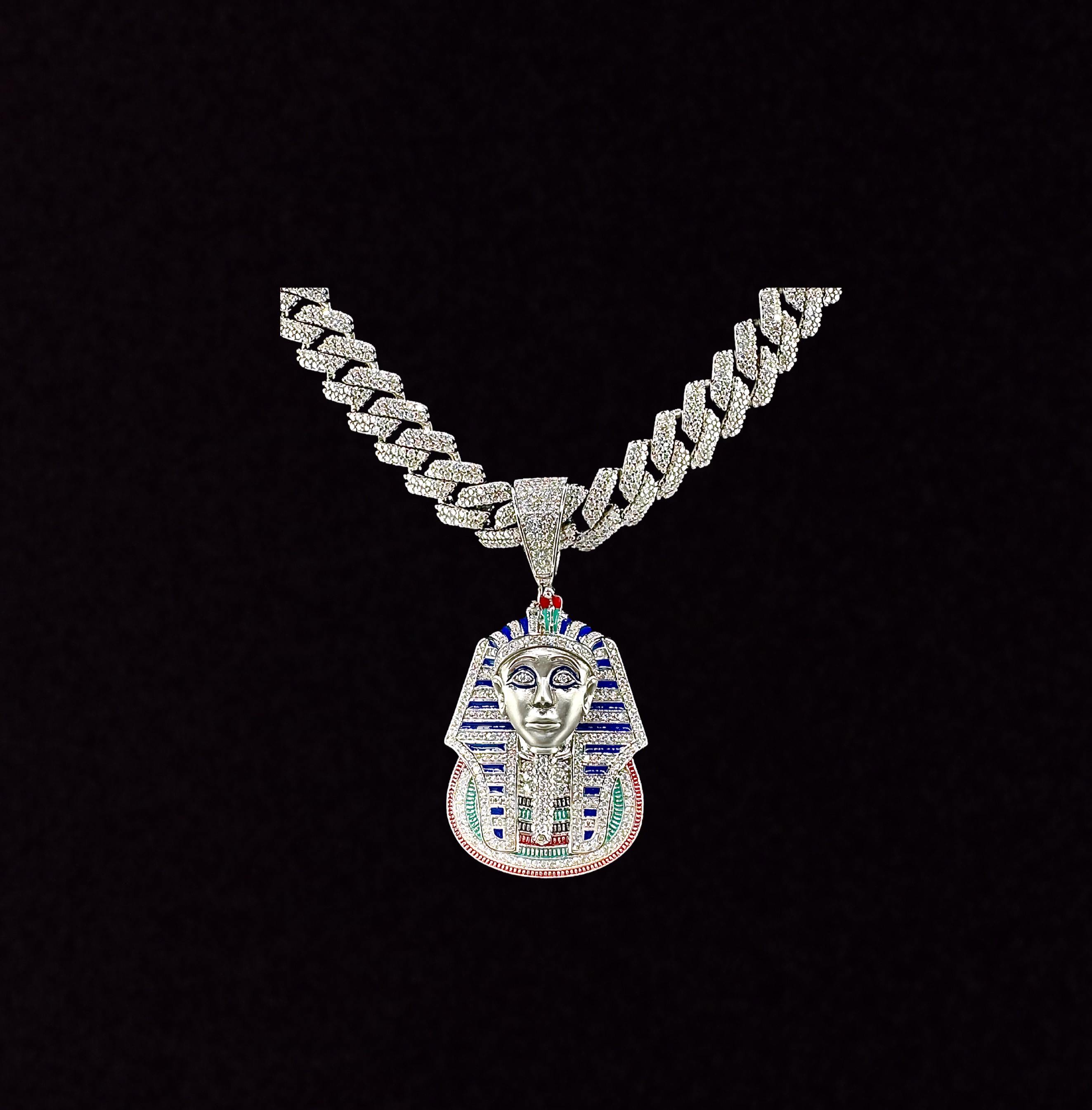 925 Sterling Silver and Moissanite Pharaoh Pendant