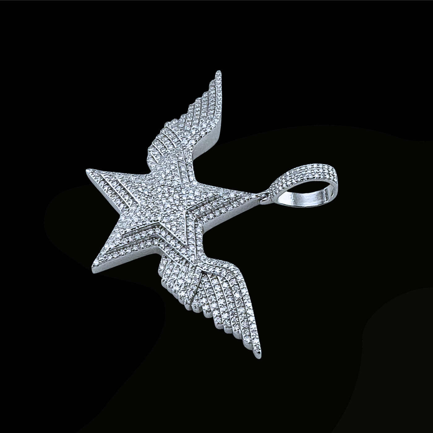 Moissanite in 925 Sterling Silver Star Flying Angel Wings Pendants