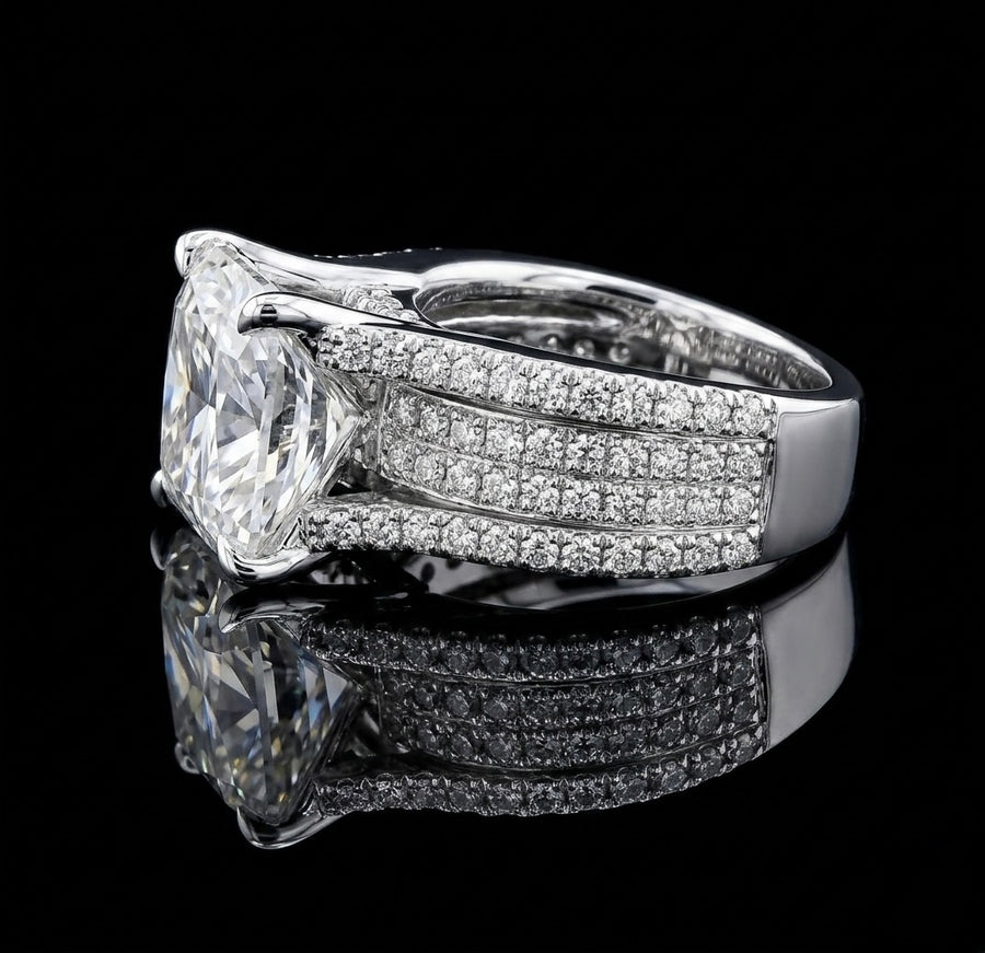 7 Ct Princess Cut  Moissanite Wedding/Promise Ring