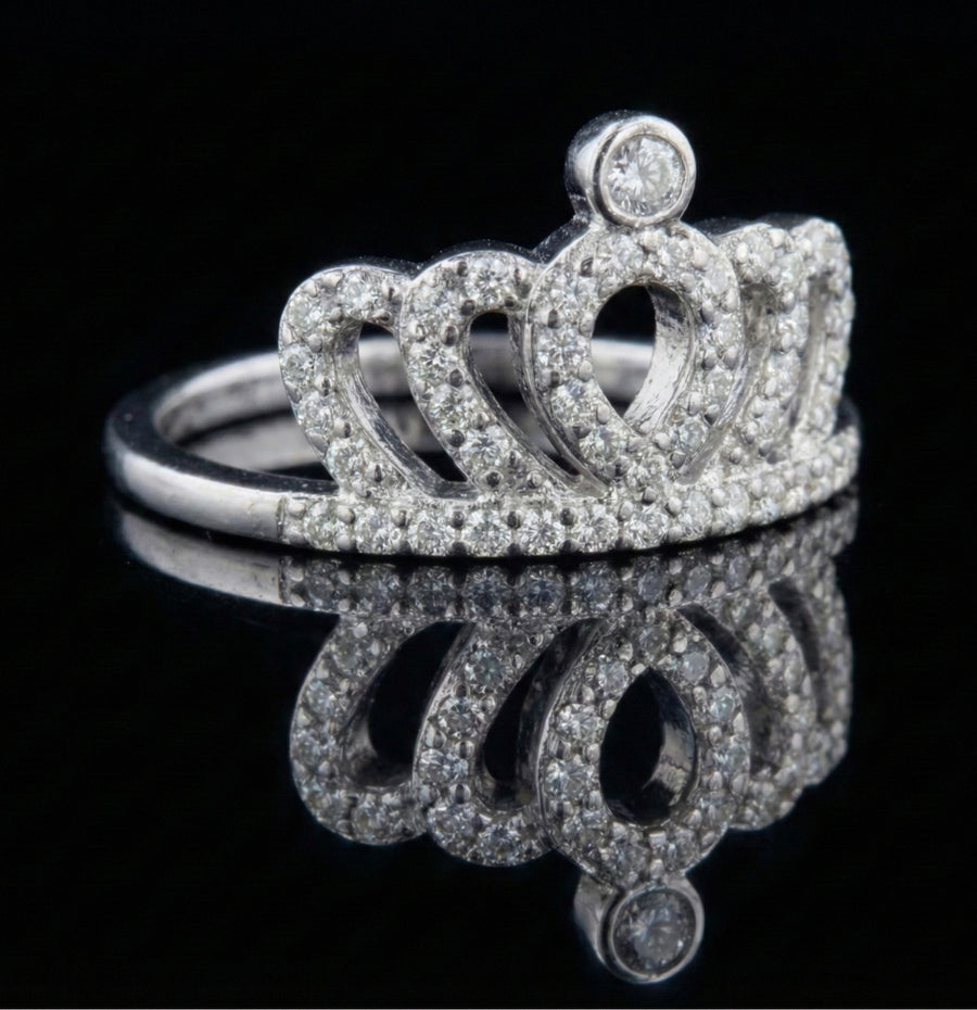 Moissanite Crown Ring