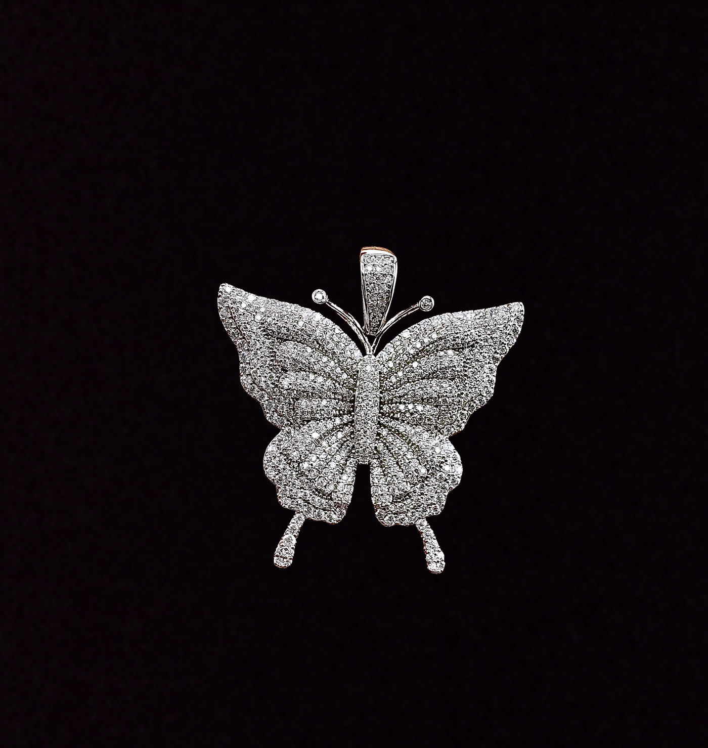 Moissanite in 925 Sterling Silver Butterfly Pendant
