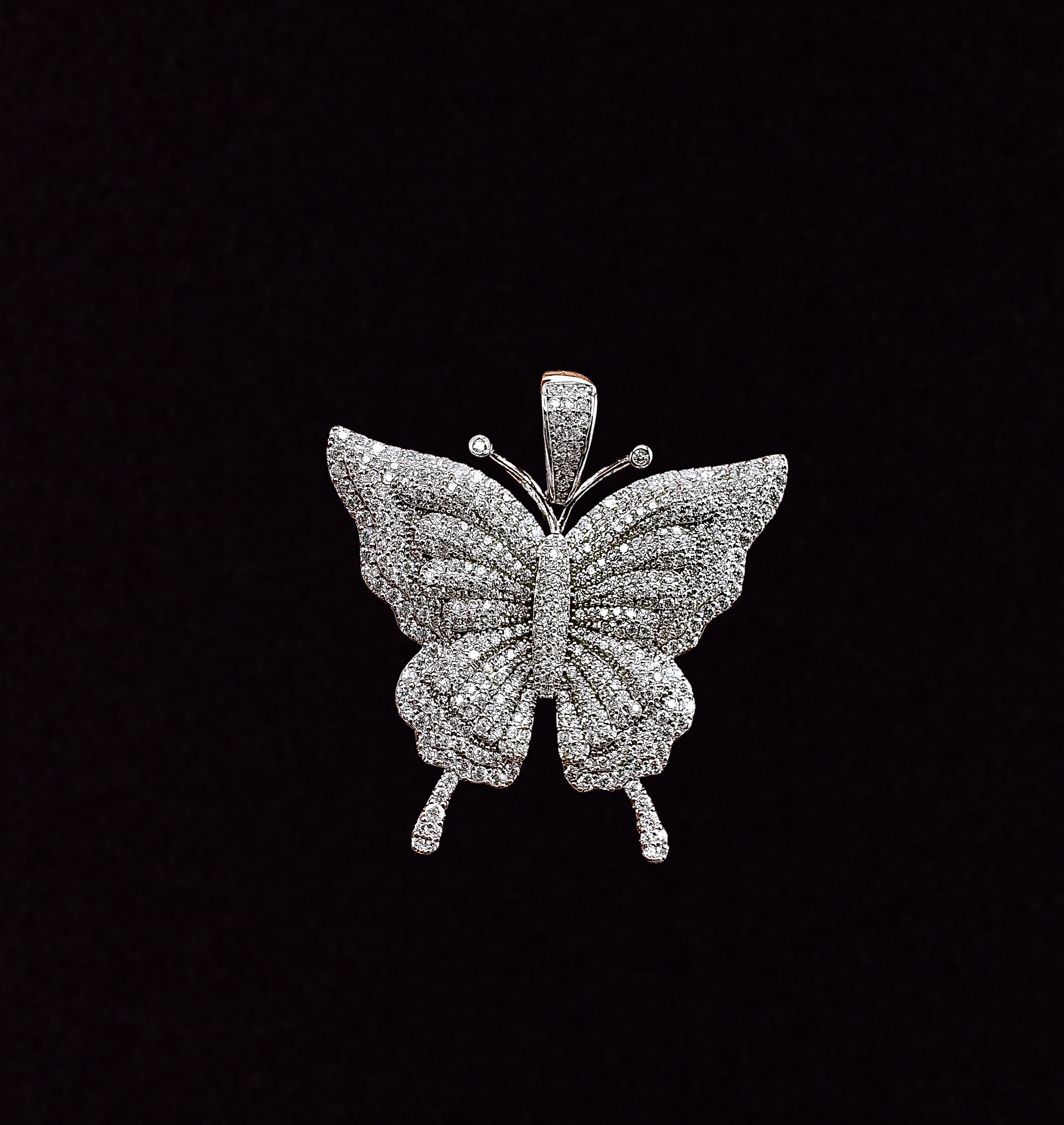 Moissanite in 925 Sterling Silver Butterfly Pendant
