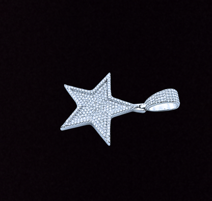 Iced Out Moissanite 5 Point Star Pendant
