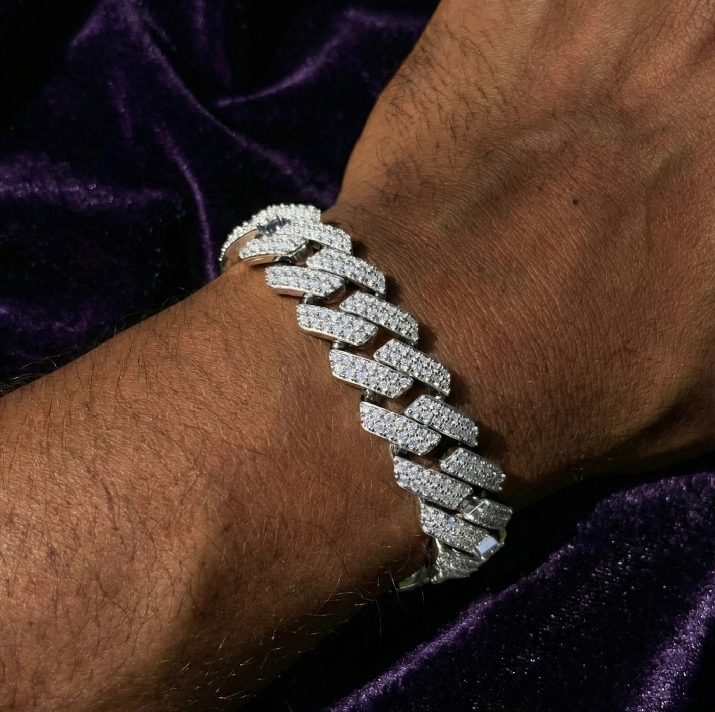 16mm Moissanite Diamond Cuban Bracelet