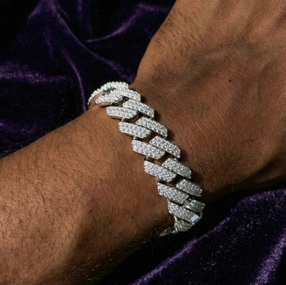 16mm Moissanite Diamond Cuban Bracelet