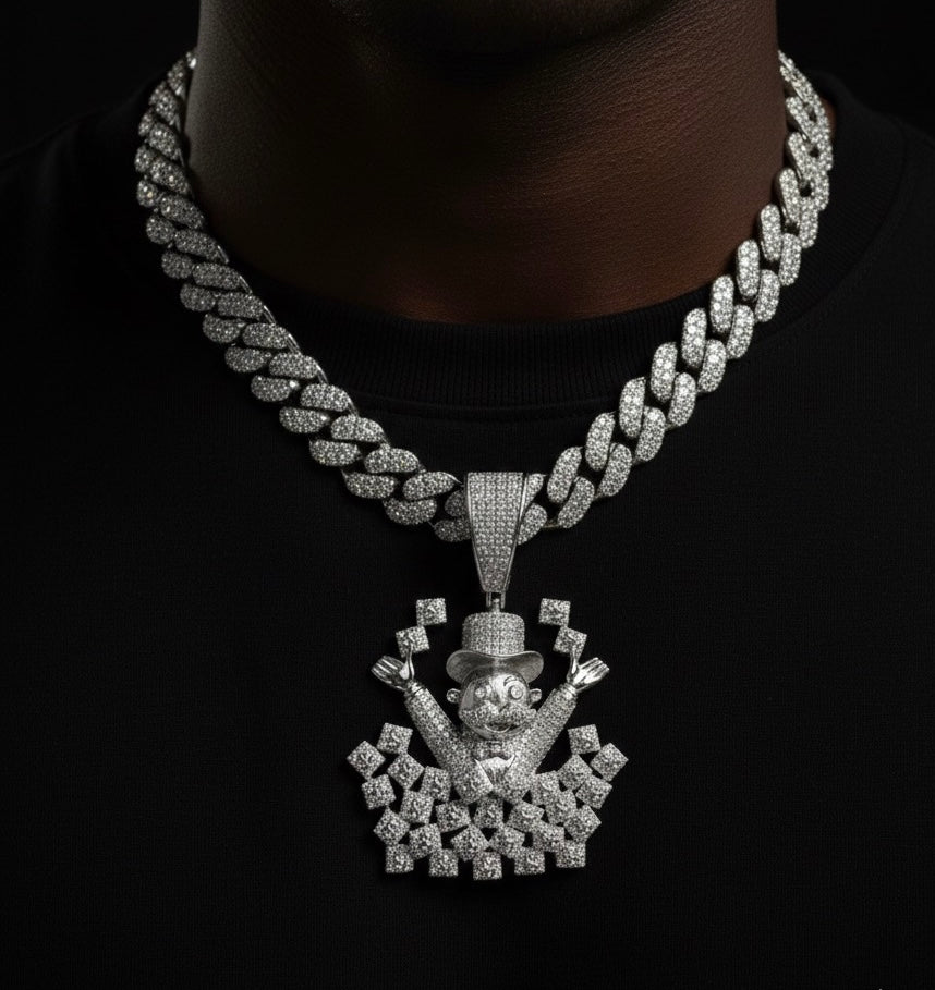 Moissanite Lucky Money Man Pendant