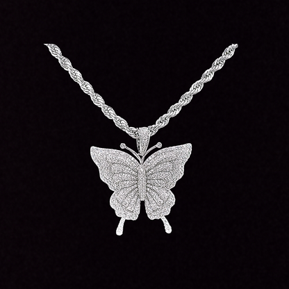 Moissanite Large Butterfly Pendant