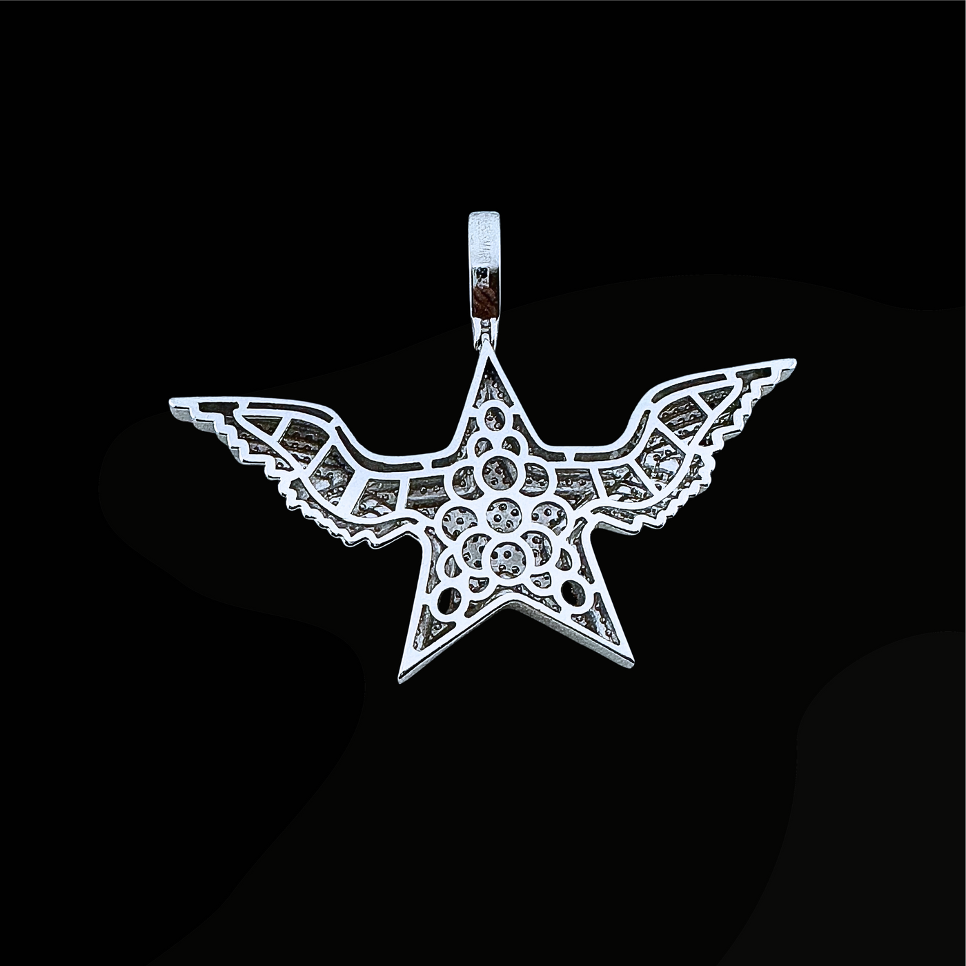 Moissanite in 925 Sterling Silver Star Flying Angel Wings Pendants