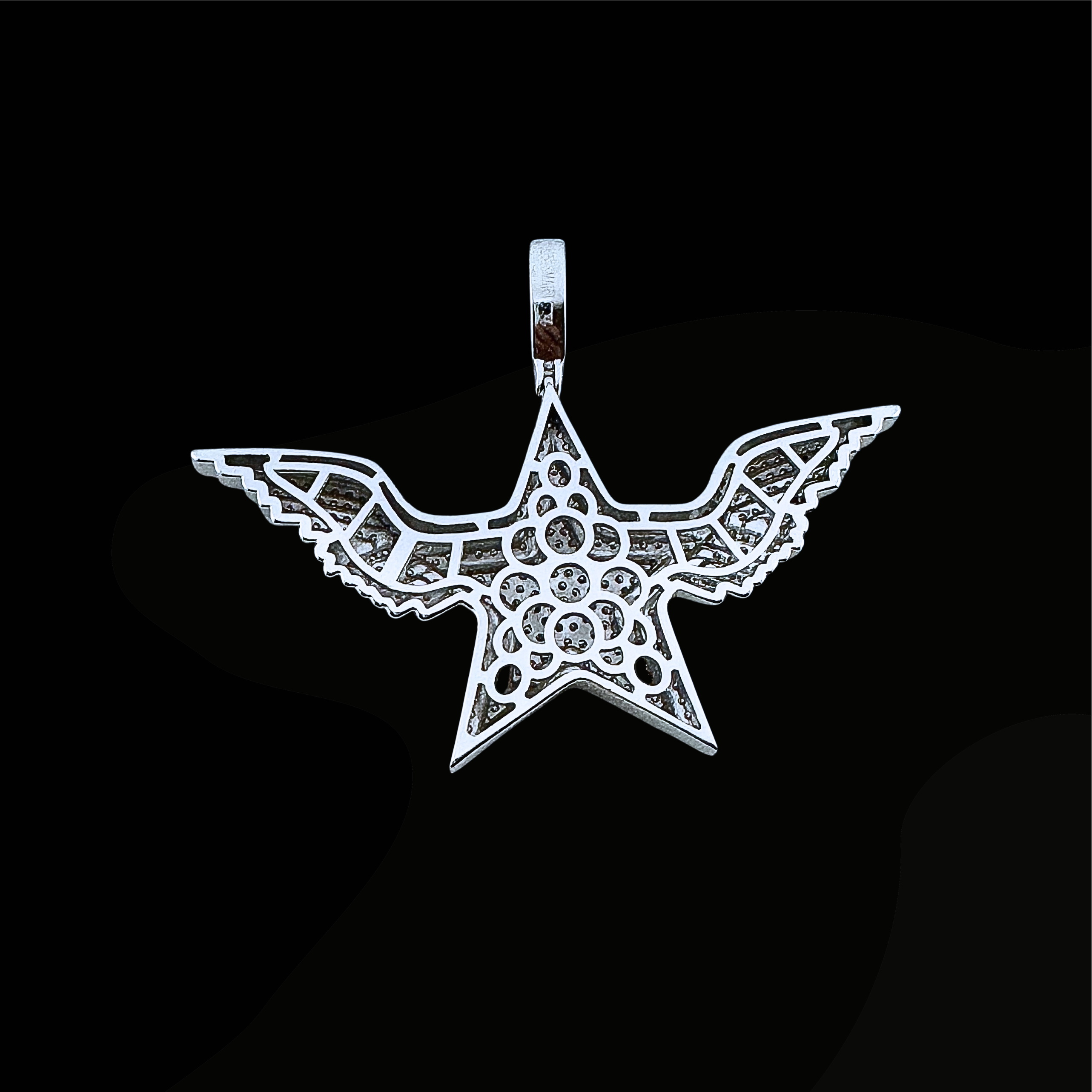 Moissanite in 925 Sterling Silver Star Flying Angel Wings Pendants