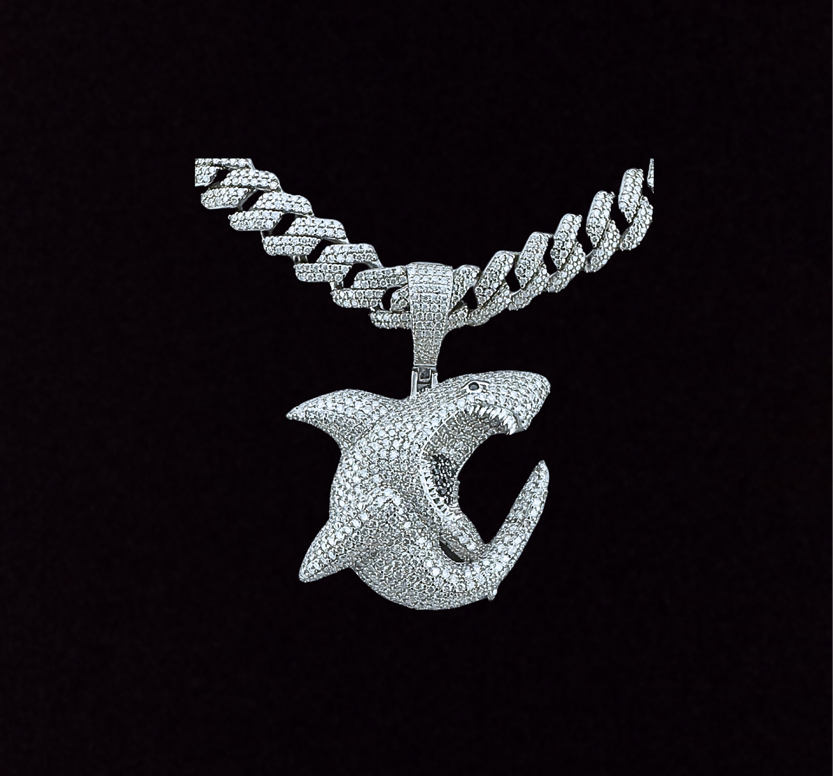 Moissanite Shark Pendant