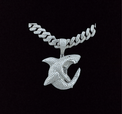 Moissanite Shark Pendant