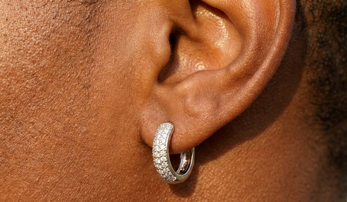 Curved Moissanite Hoop Earrings