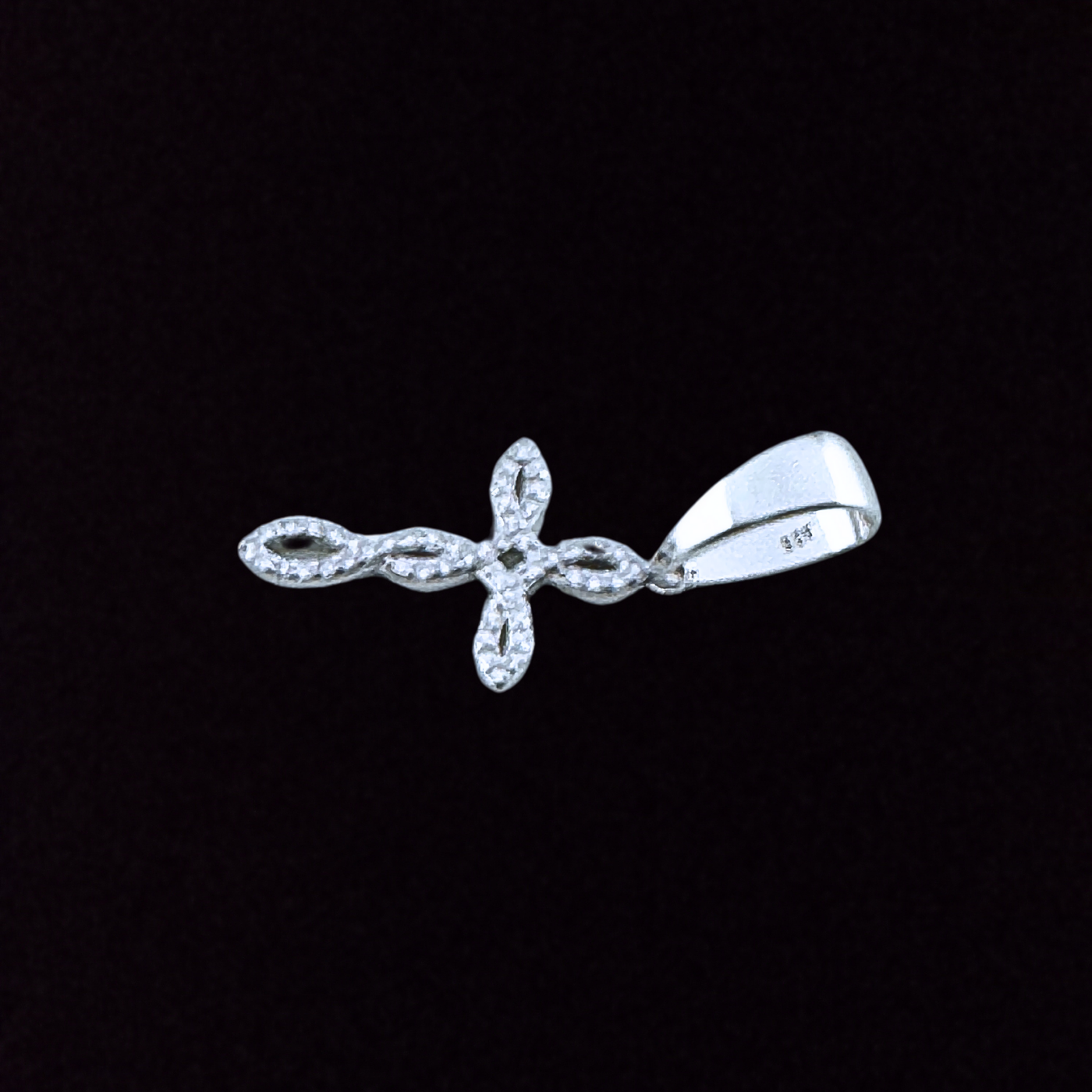 925 Sterling Silver and Moissanite  Cross Pendant