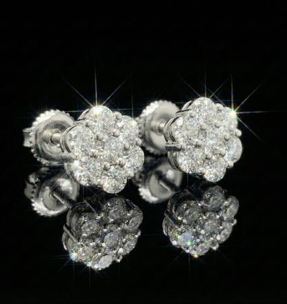 8MM Flower Cluster Moissanite Earrings