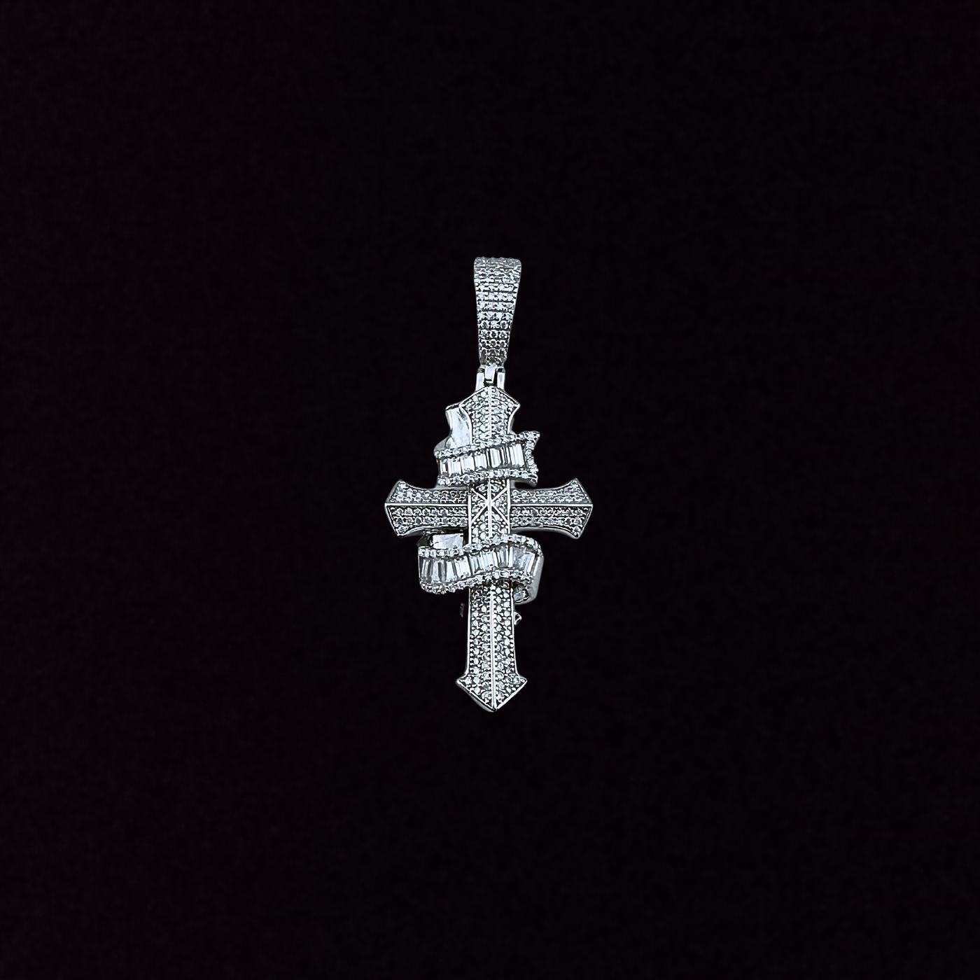 Moissanite in 925 Sterling Silver Cross Pendant