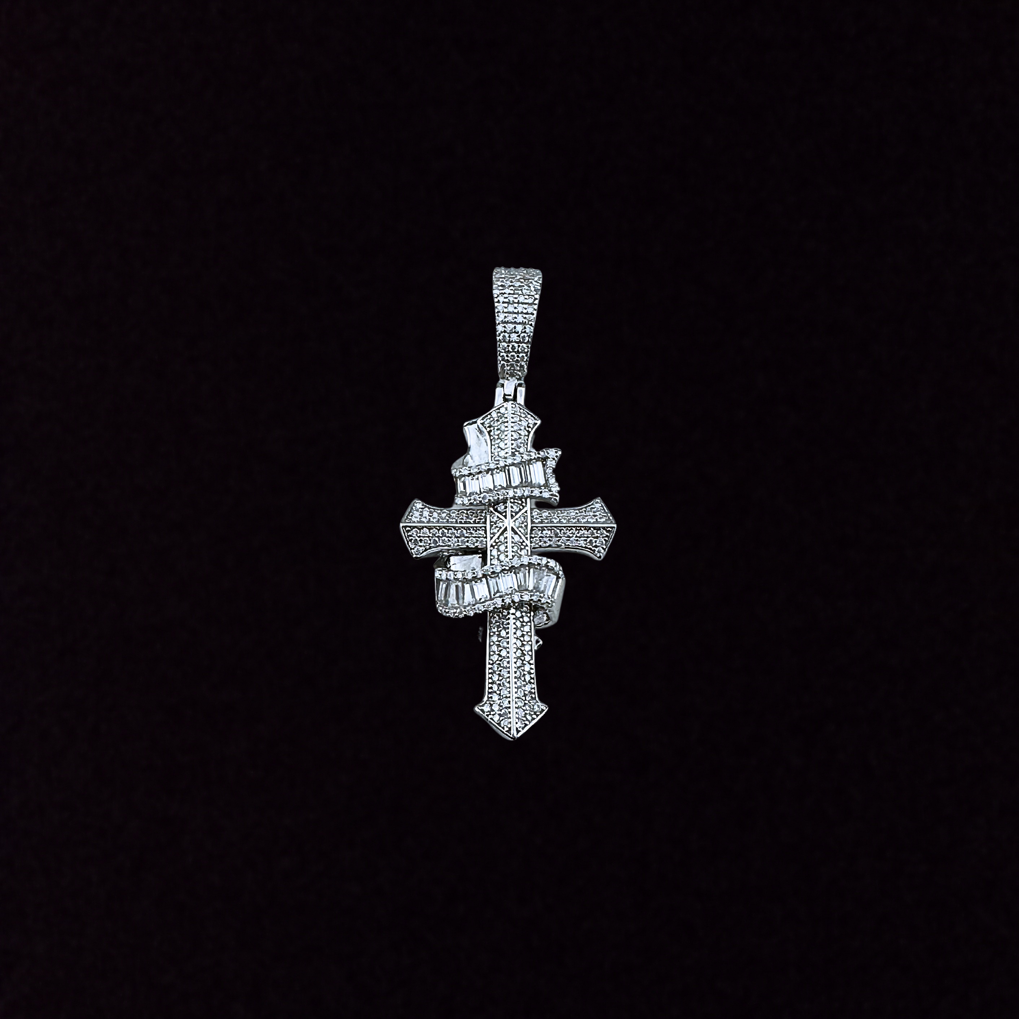 Moissanite in 925 Sterling Silver Cross Pendant