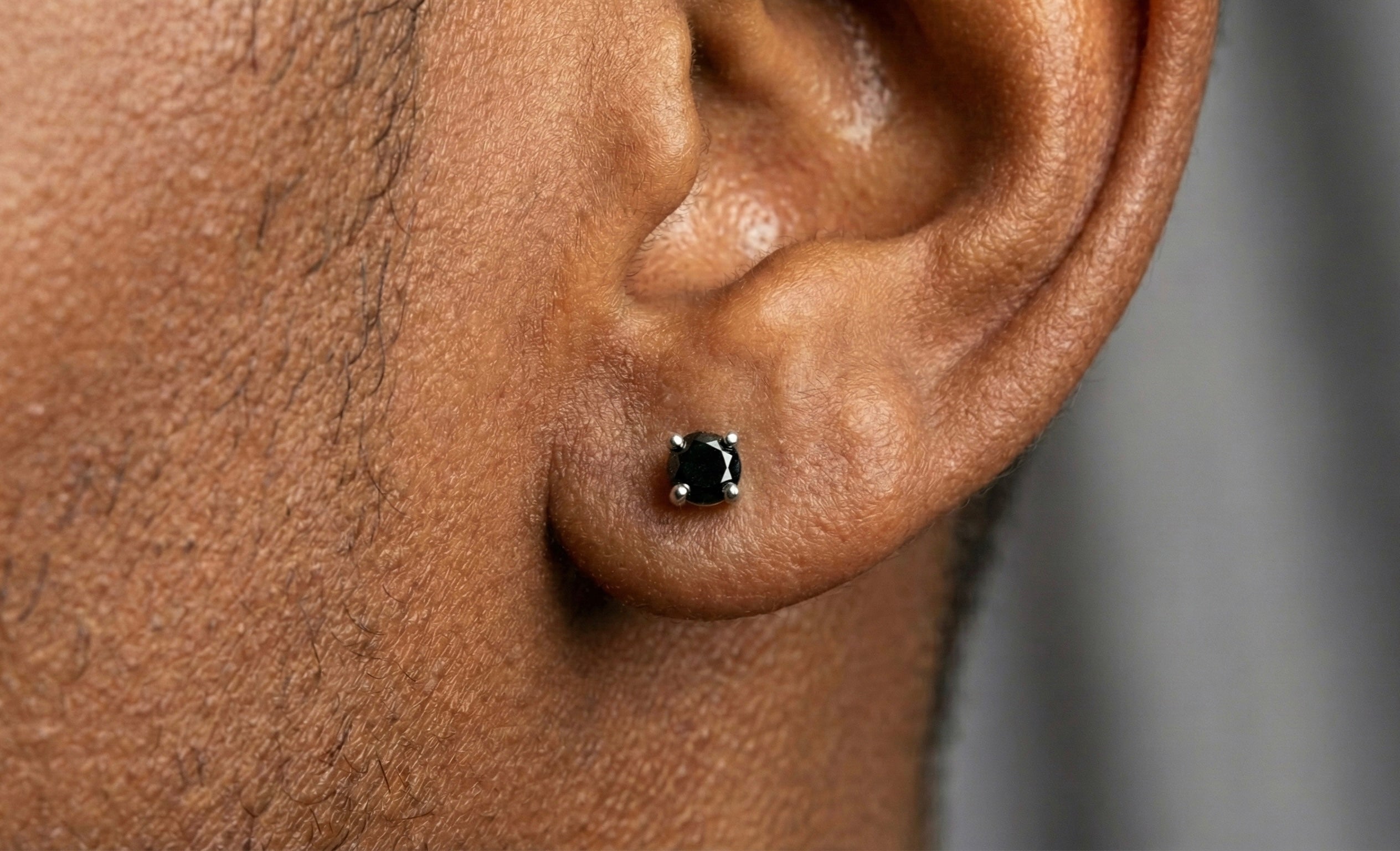 4MM (0.6Ct) Brilliant Cut Black Moissanite Stud Earrings