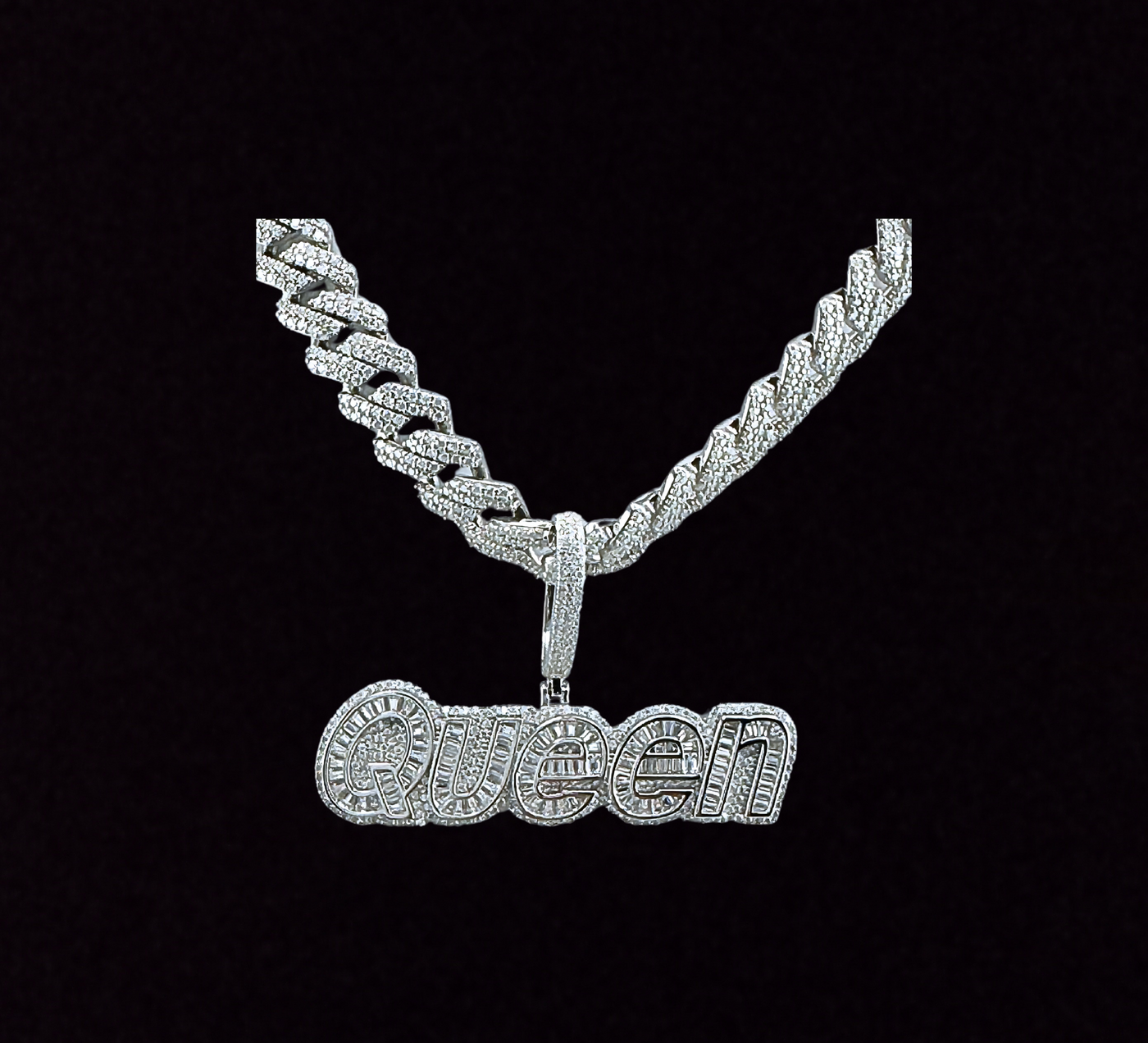 Moissanite in 925 Sterling Silver Queen Pendant