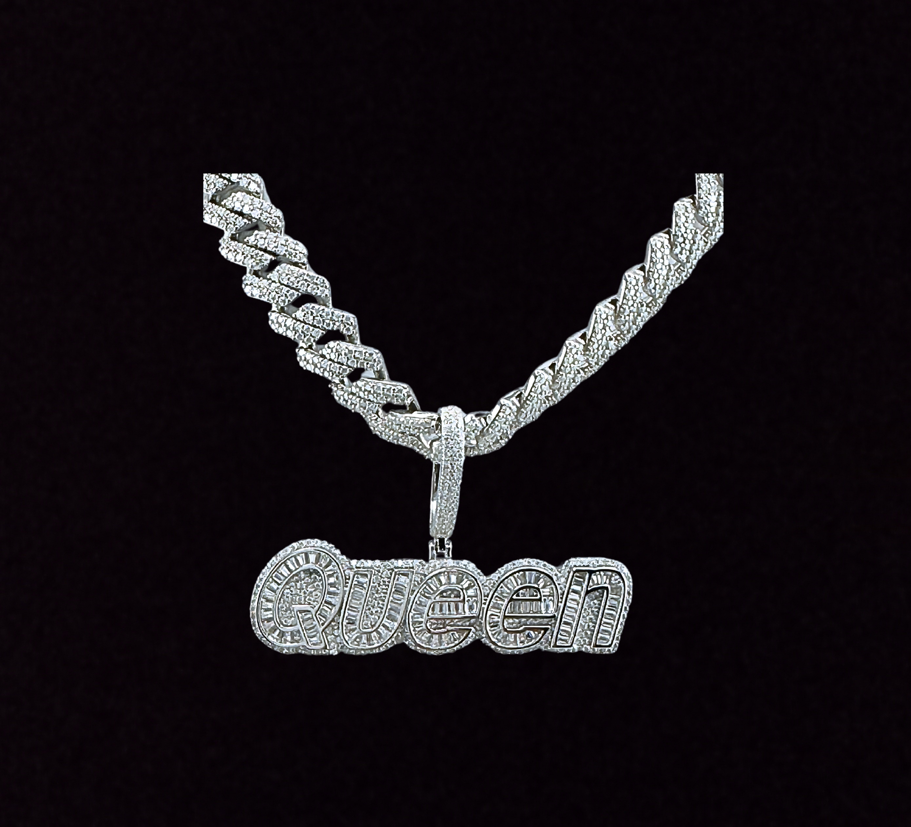 Moissanite in 925 Sterling Silver Queen Pendant