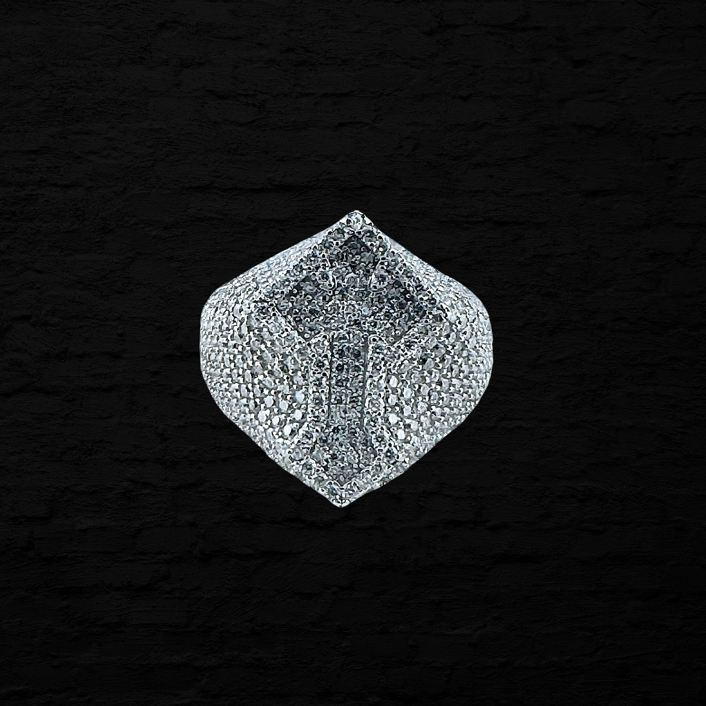 Moissanite Pave Cross Ring