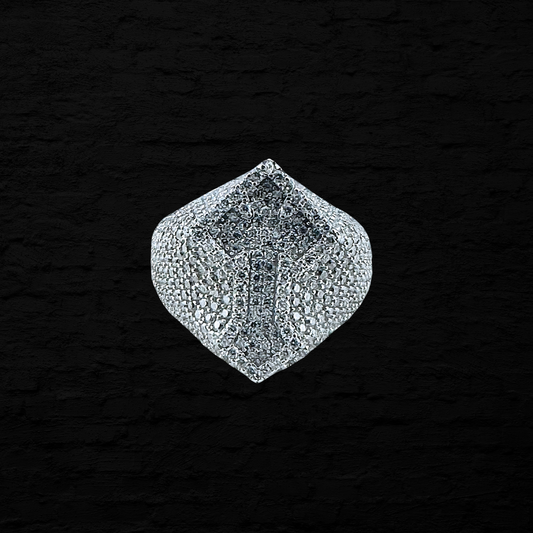 Moissanite Pave Cross Ring