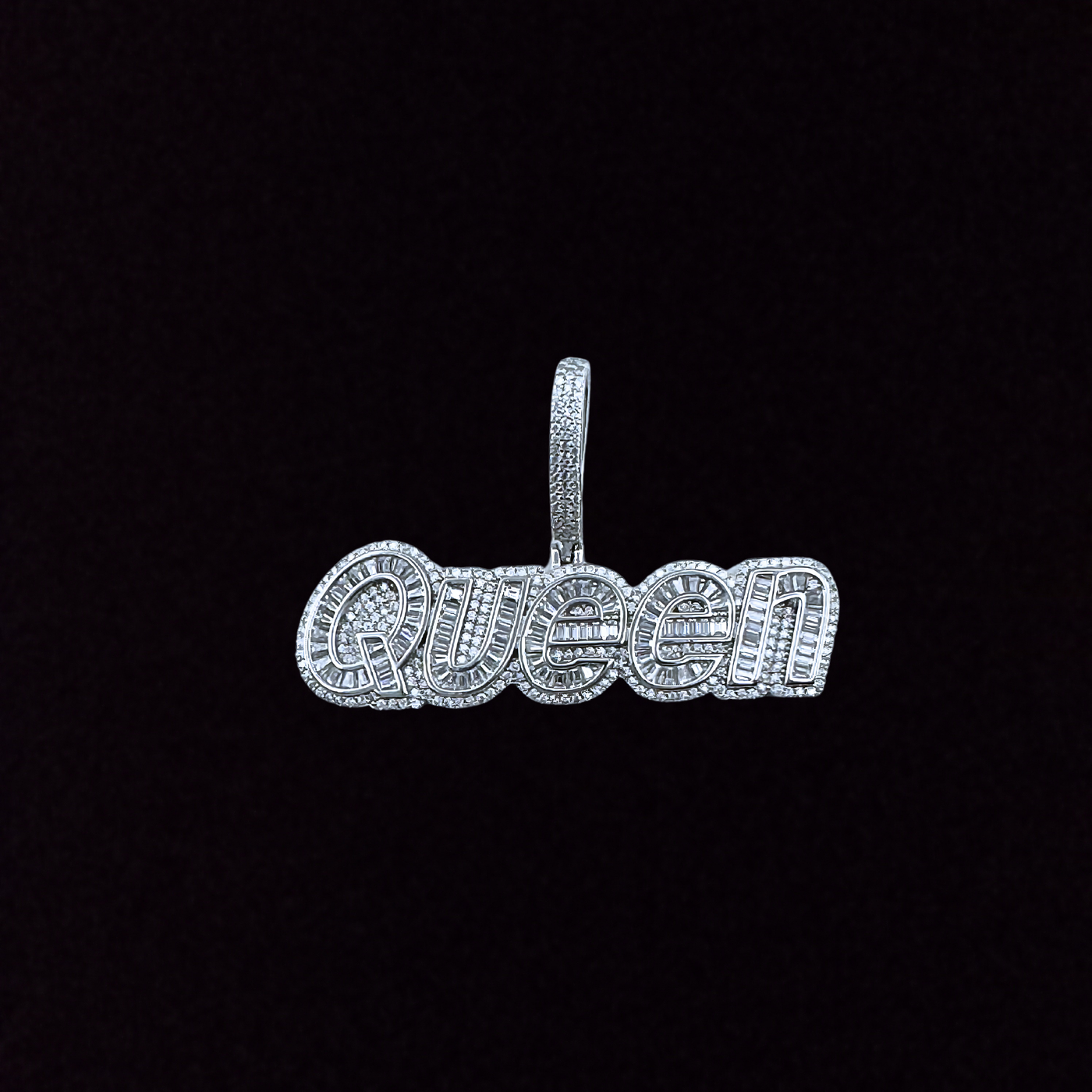 Moissanite in 925 Sterling Silver Queen Pendant