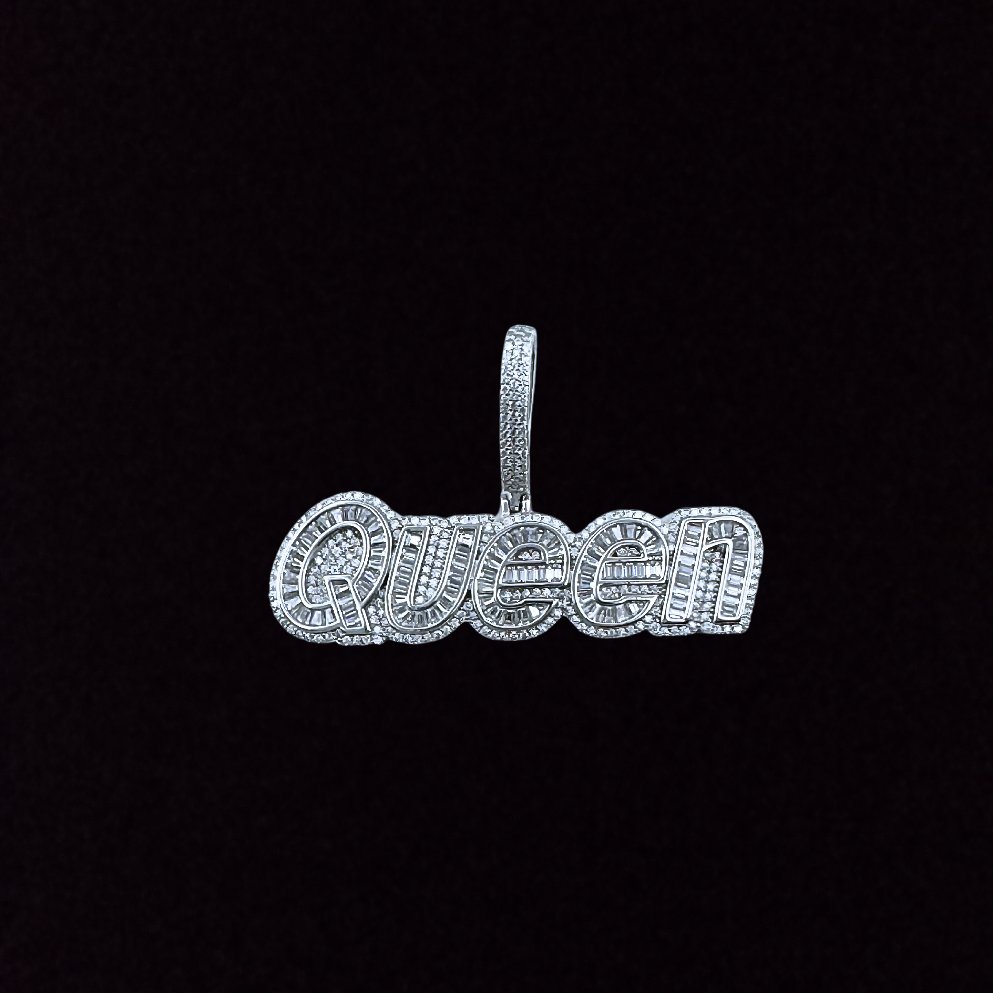 Moissanite in 925 Sterling Silver Queen Pendant