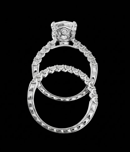 7.7ct Cushion Cut Moissanite Bridal Set