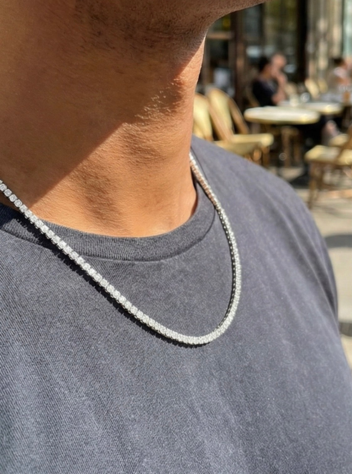 3MM Moissanite Diamond Tennis Necklace