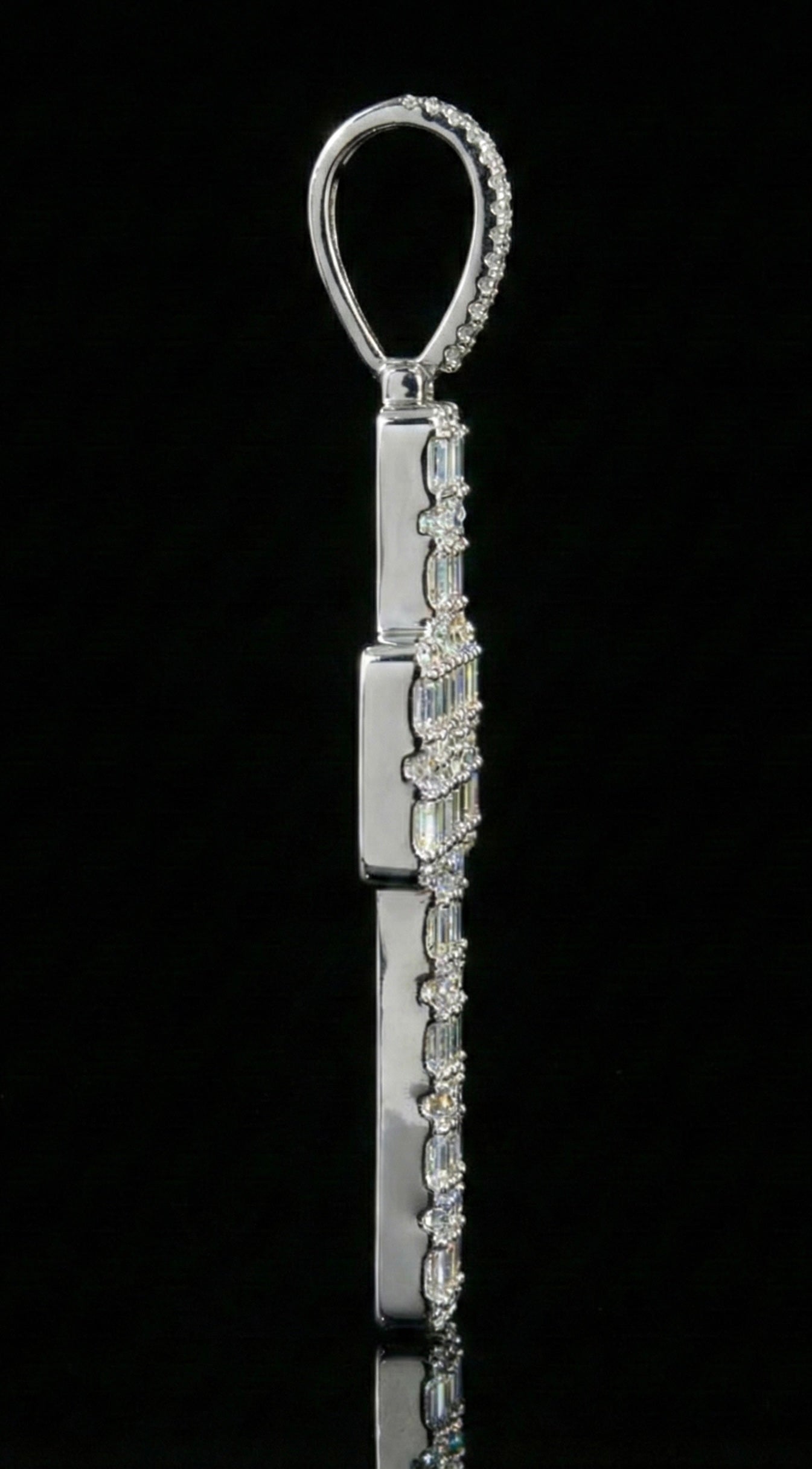 Baguette Cross Moissanite Pendant
