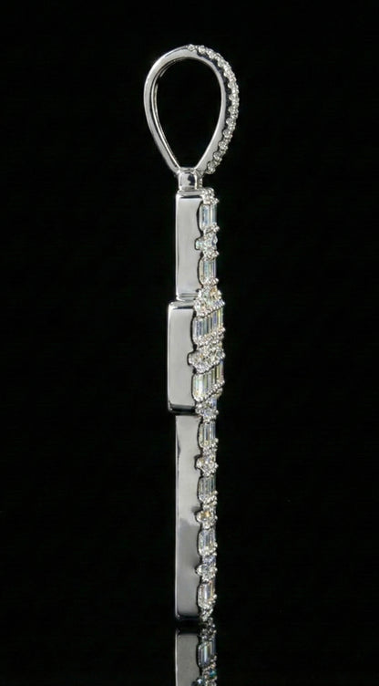 Baguette Cross Moissanite Pendant