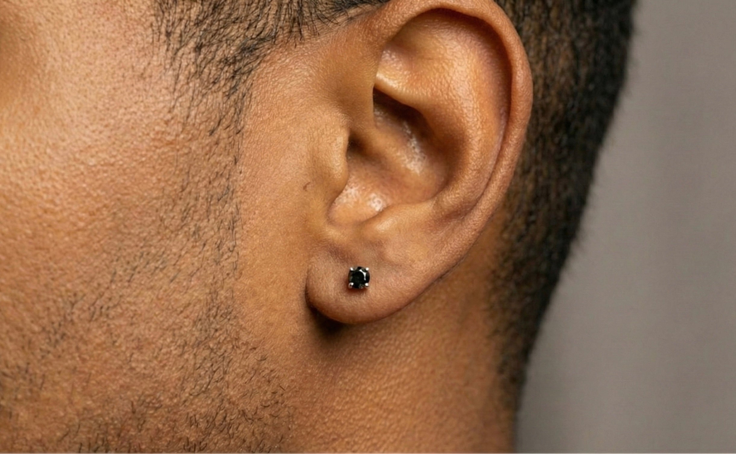 3MM (0.25Ct) Brilliant Cut Black Moissanite Stud Earrings