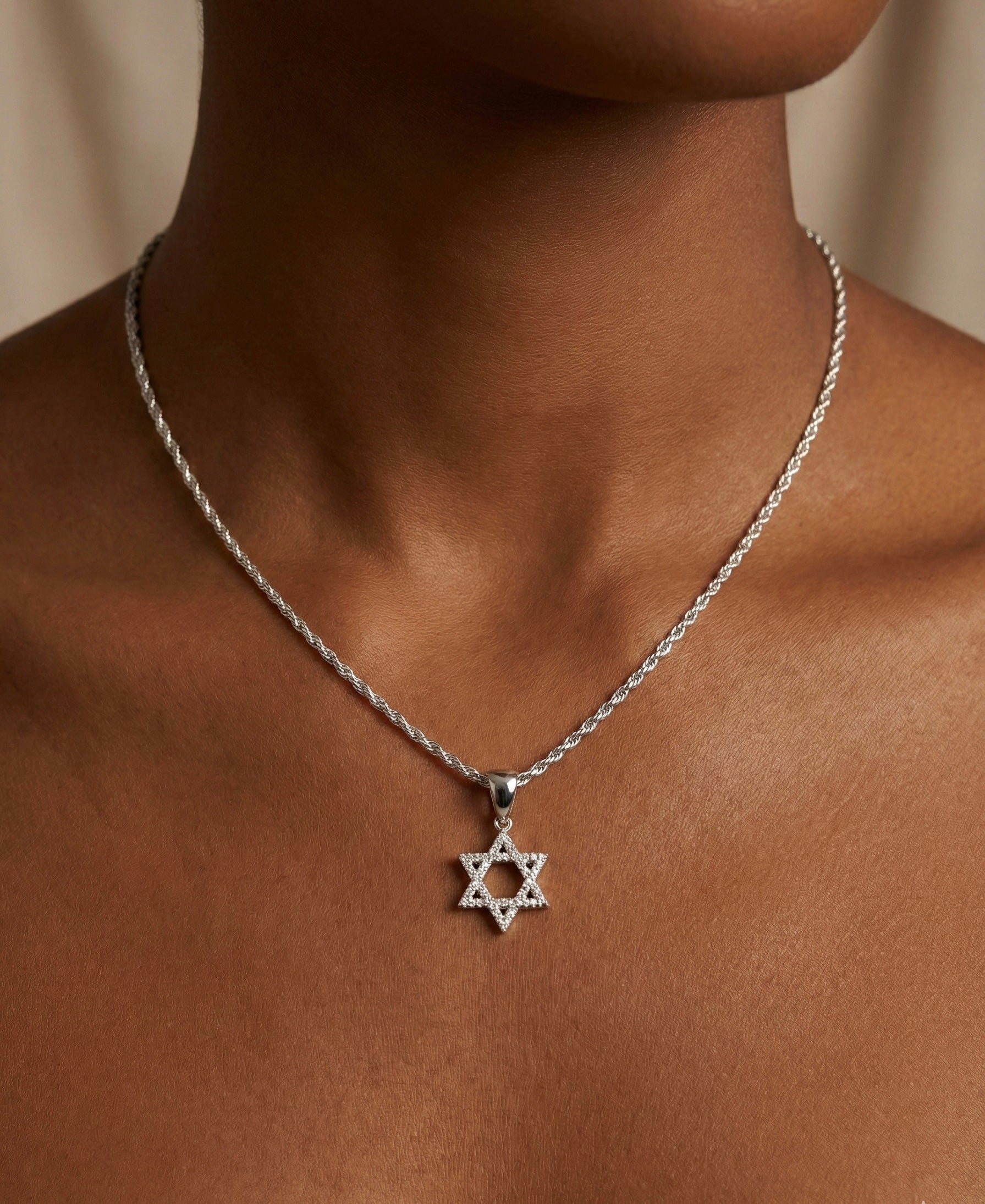 Mini Star of David Moissanite Pendant