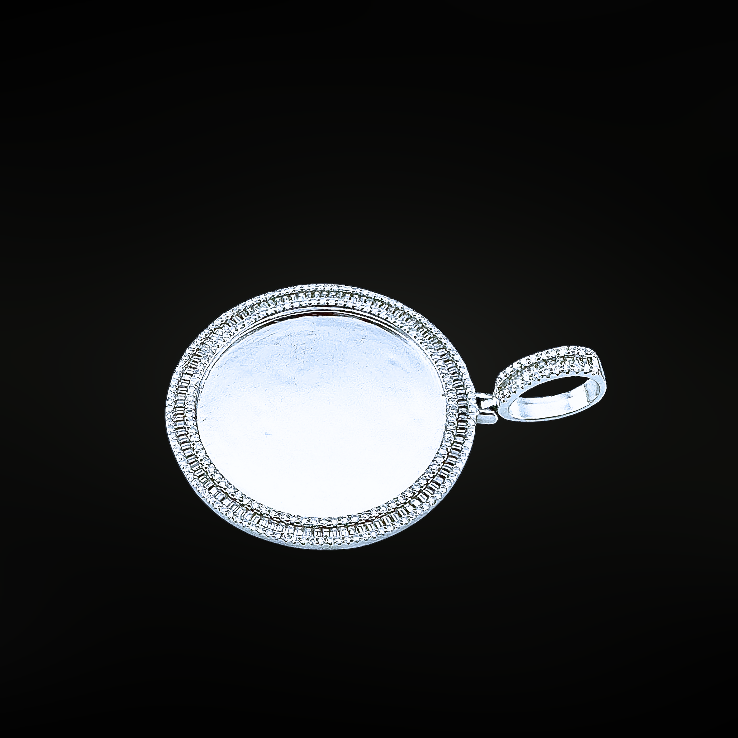 Moissanite in 925 Sterling Silver Round Memorial Pendant