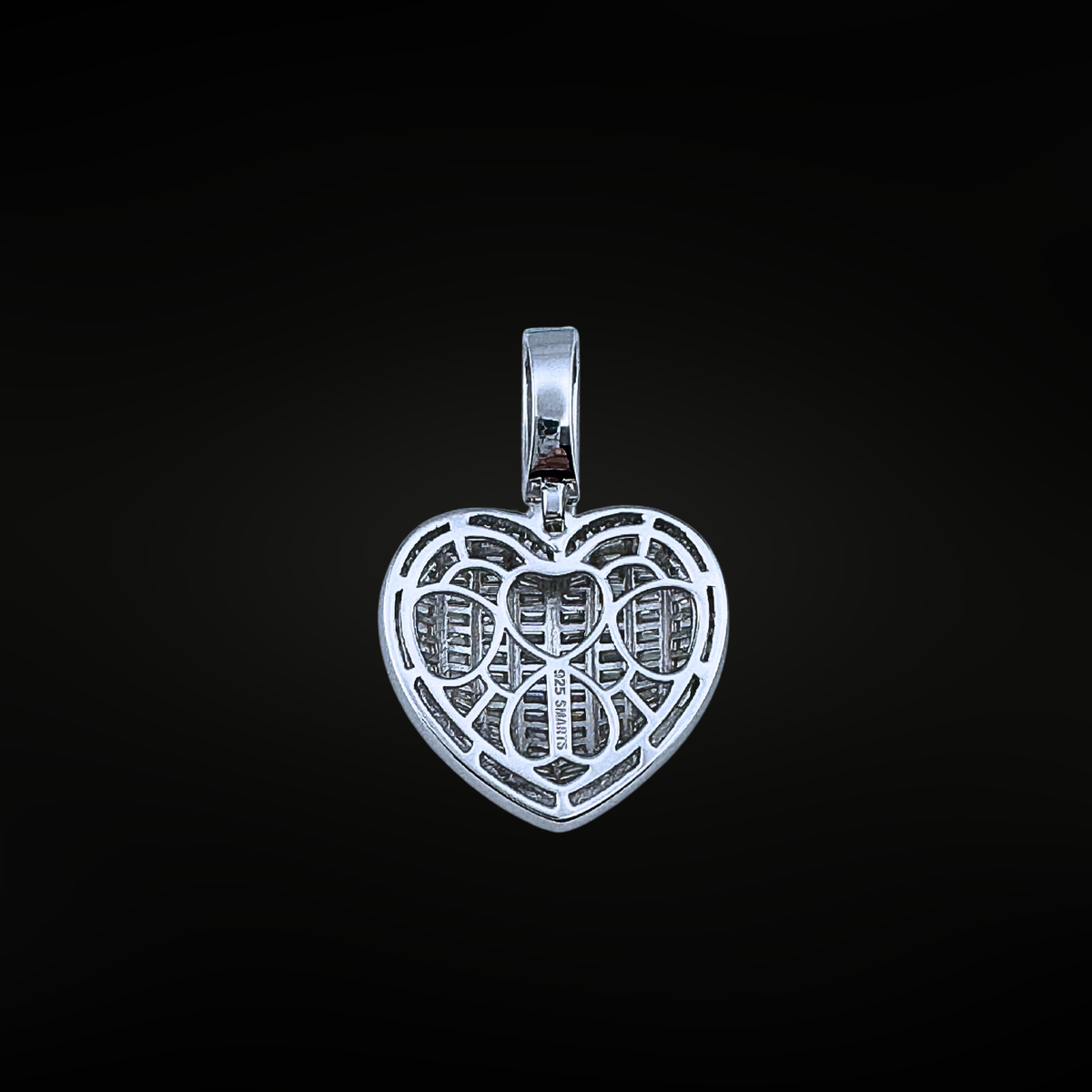 Moissanite Baguette Heart Pendant