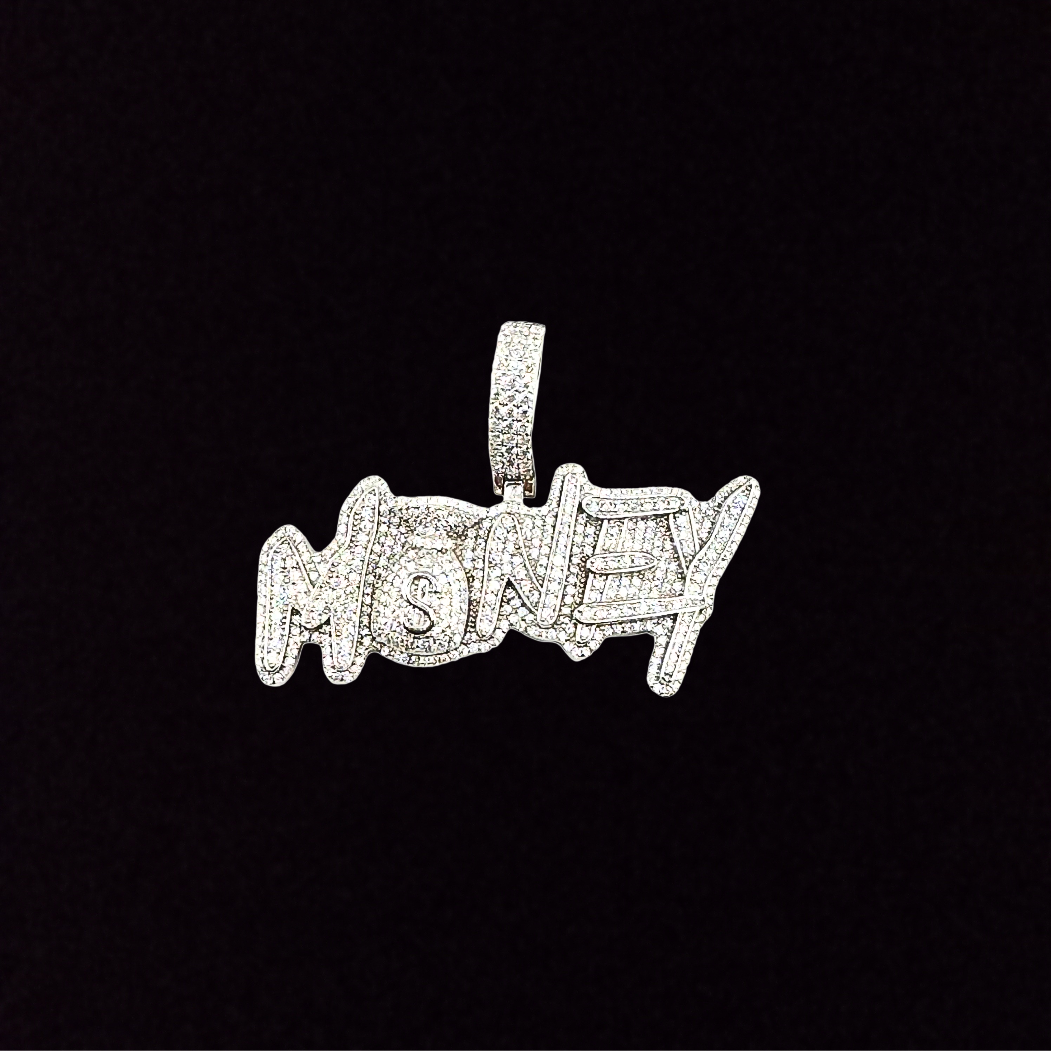 Moissanite in 925 Sterling Silver Money Pendant