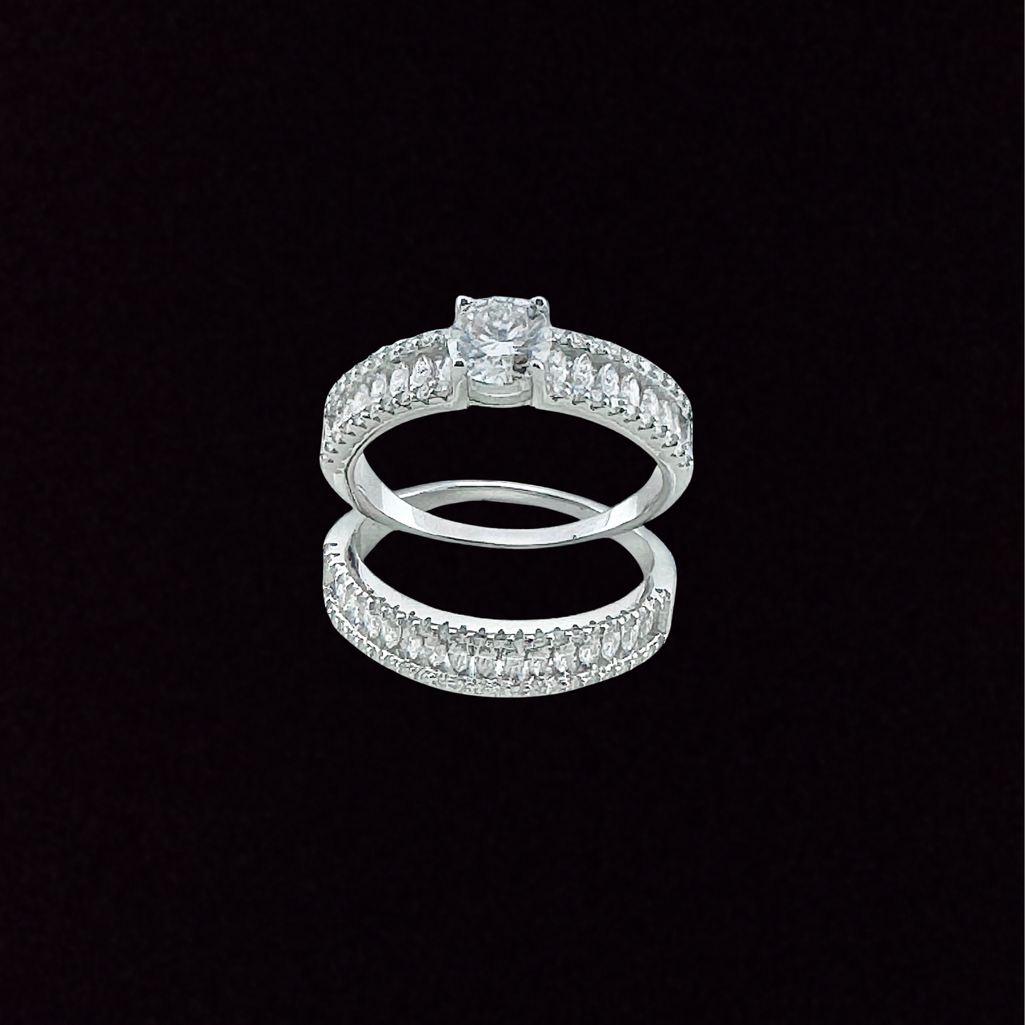 Moissanite Marquise Wedding Duo Rings Set
