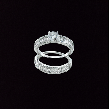 Moissanite Marquise Wedding Duo Rings Set