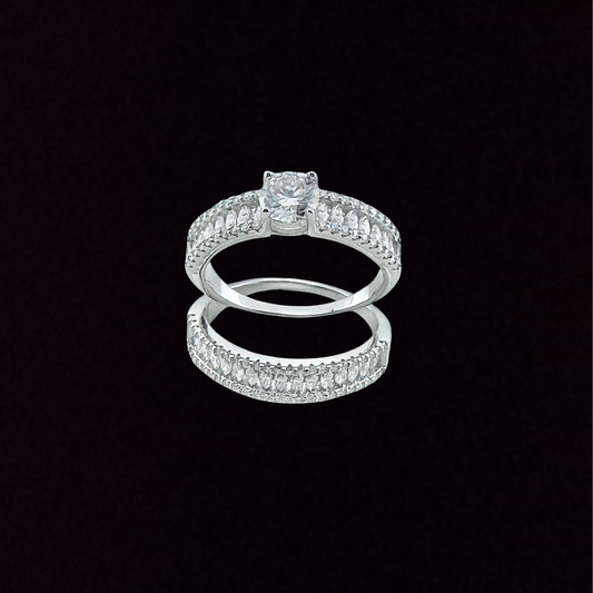 Moissanite Marquise Wedding Duo Rings Set