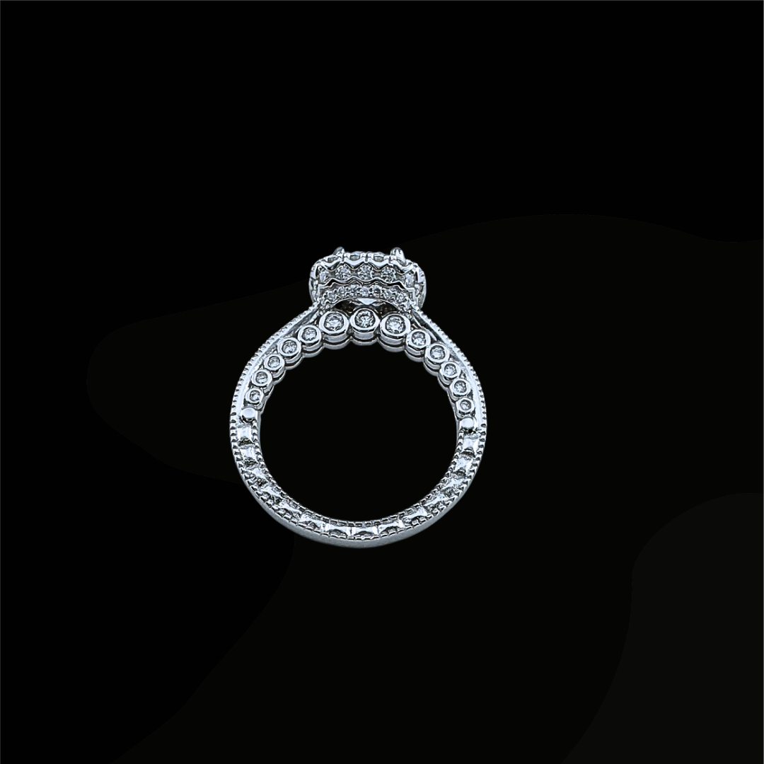 Moissanite in 925 Sterling Silver Square Ring