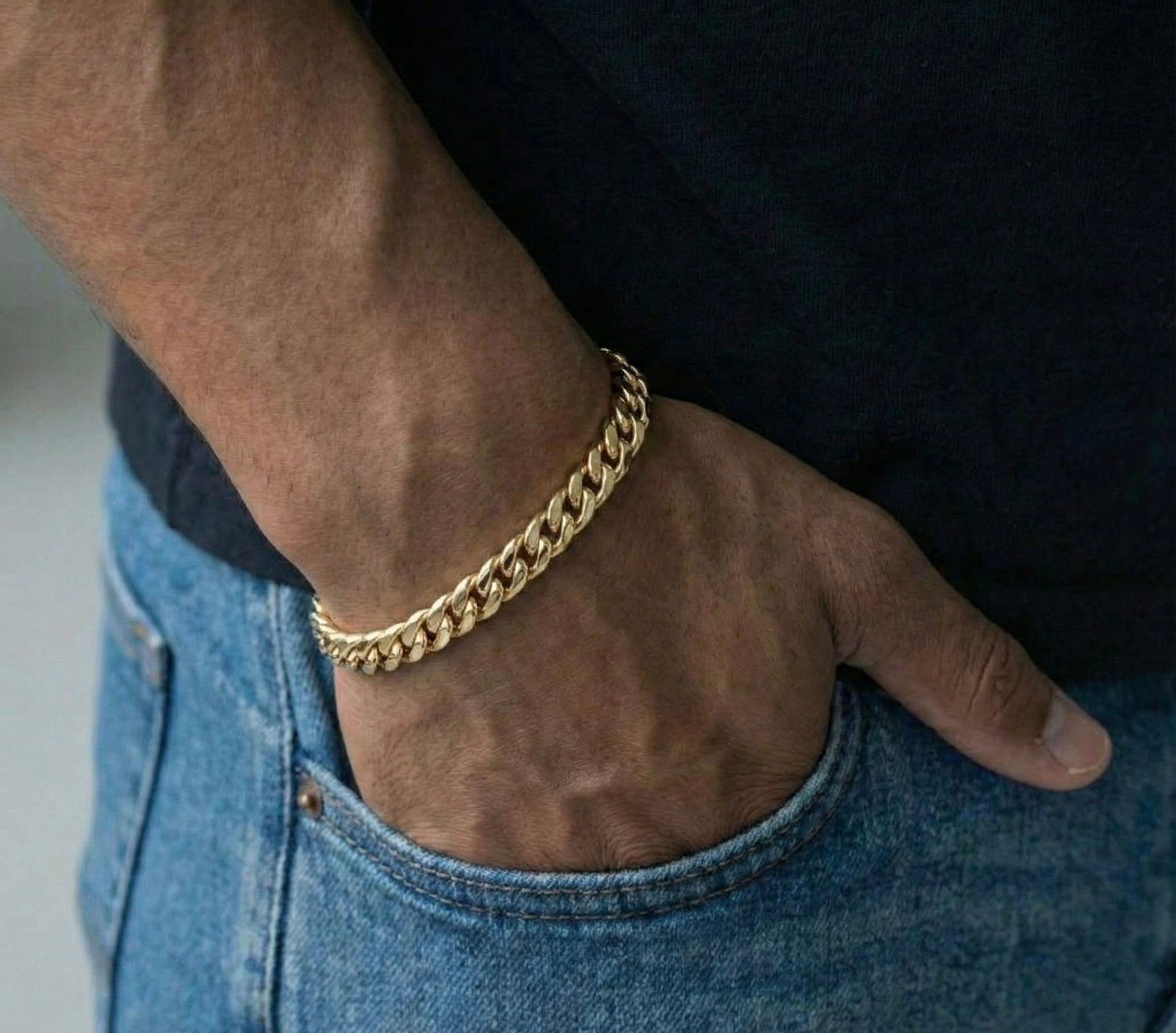 8MM Miami Cuban BraceletIn 18K Yellow Gold