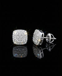 Cluster Square Stud Moissanite Earrings