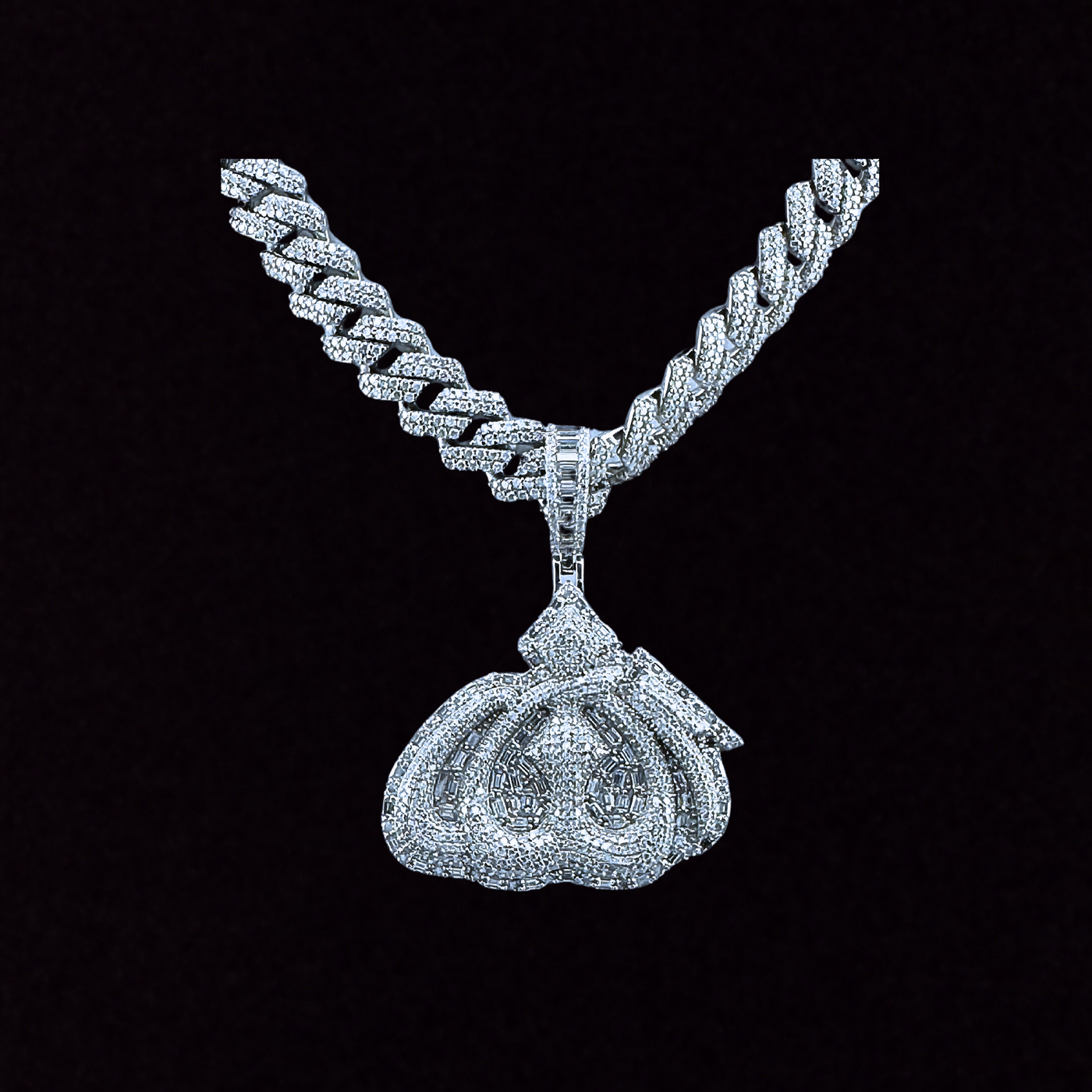 Moissanite in 925 Sterling Silver Allah Pendant